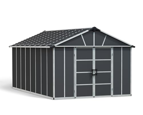 Image of Canopia by Palram Yukon Tool Shed 11 x 17.2 Metal 519 x 332 cm Grey Polycarbonate Panels Rust Resistant UV Protection