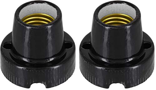 Pack de 2 l�mparas empotrables de cer�mica dura E27, color negro, m�x. 1000 W, por ejemplo para terrarios