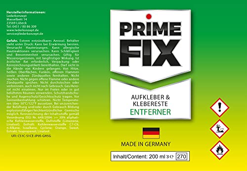 Prime FIX Etikettenlöser, Aufkleber & Kleberreste Entferner 200ml