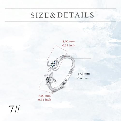Bague tortue en argent ouvert coquille ormeau bijou tendance