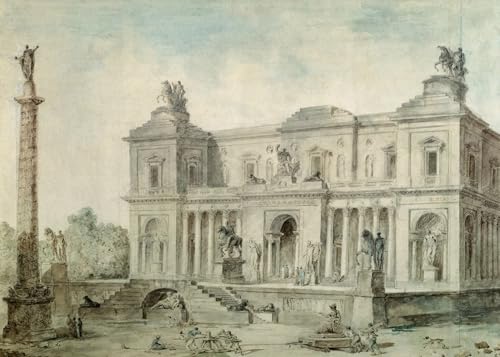Impression d'affiches Hubert Robert Les Antiquités - Toile Art Portrait 60x90cm pour Salon