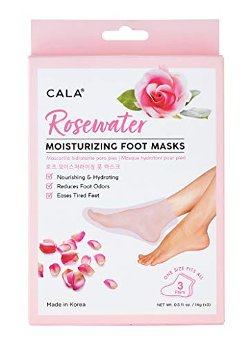 Cala Rosewater moisturizing foot mask 3 count, 3 Count