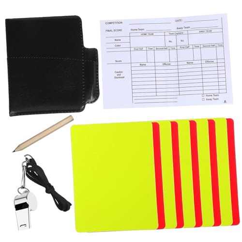 ifundom 1 Set Referee Kit Cards Whistle Score Sheet and Portable Case for Soccer and Sports Events