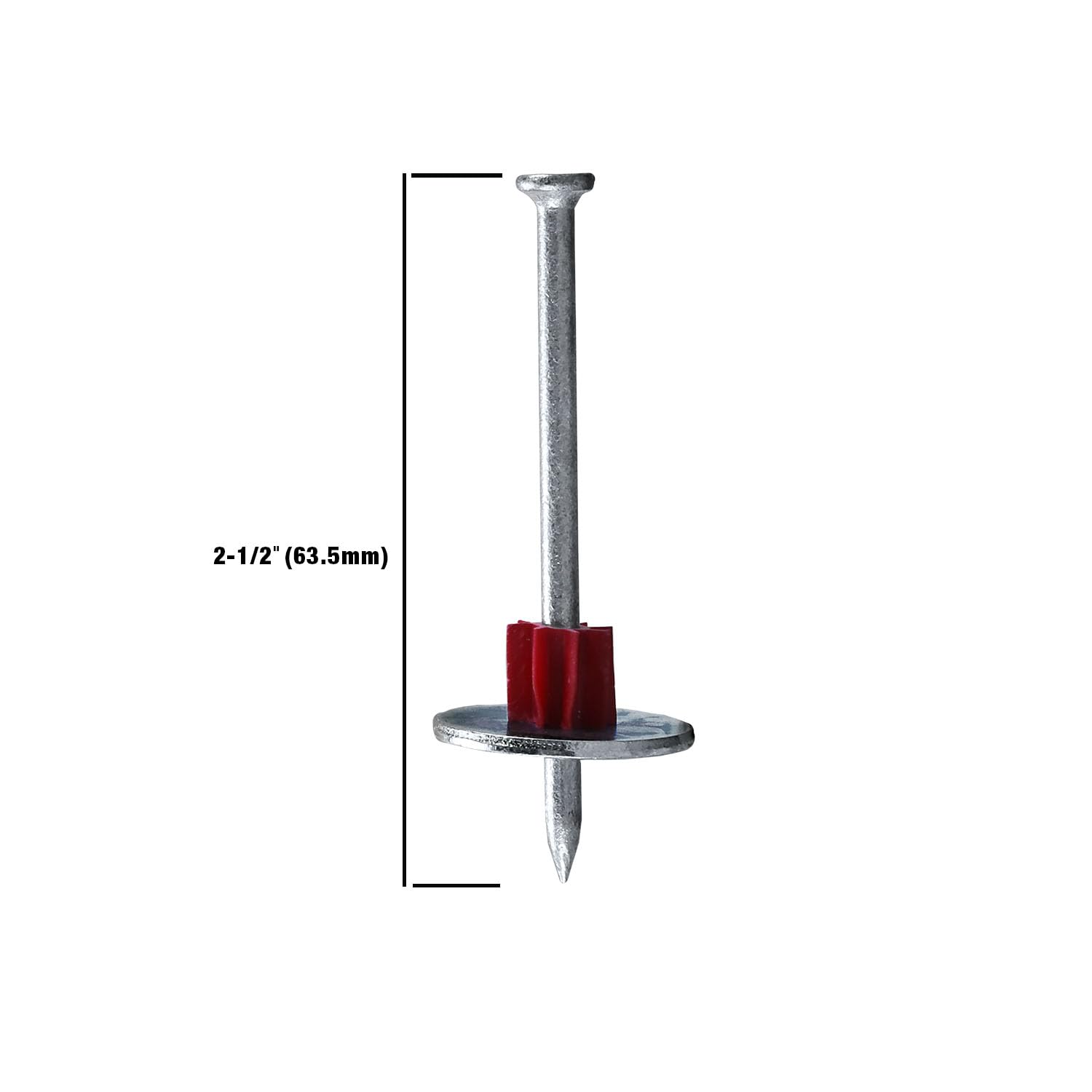 Freeman Single Concrete Drive Pins with Washers | 2-1/2" | Galvanized Steel | 100 Count | Indoor and Outdoor | Compatible with Freeman, Ramset, and Hilti Style Nailers | CNDPNW25