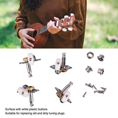 Ukulélé tuning pegs chrome metal machine head tuners 4pcs pour changer les clés