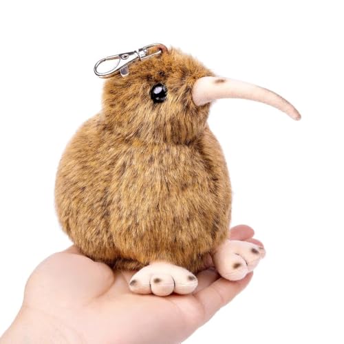 PuffPurrs Little Kiwi Bird Plush Toy - Realistic 5inch Brown Kiwi Bird Stuffed Animal, Cute Little Bird Kiwi Keychain Plushie as Gift for Your Friends