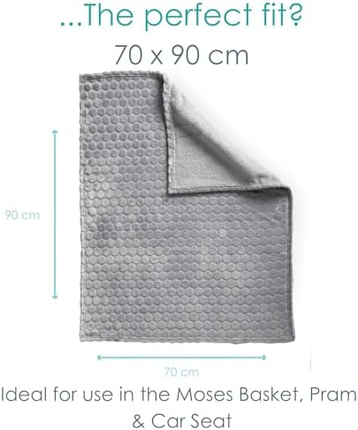 Clair de Lune | Marshmallow Baby blanket | 90 x 70cm | Essential Super Soft 100% Polyester for newborn