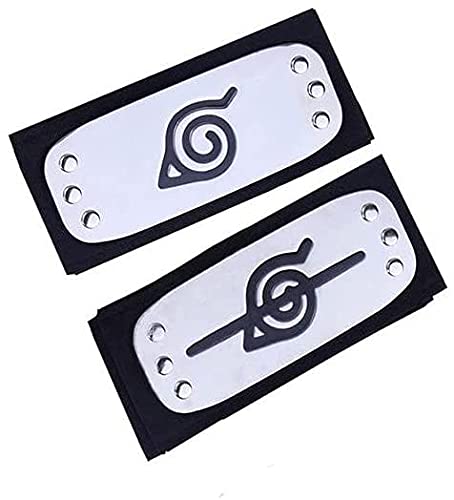 HOODBRO Lot de 2 bandeau Ninja pour déguisement pour enfants Cosplay Naruto Headband