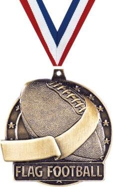 Crown Awards Flag Football Medals - 2" and 10 Per Pack-Great for Football, Field Games, Field Day, Family Reunions, BBQ, Tailgating