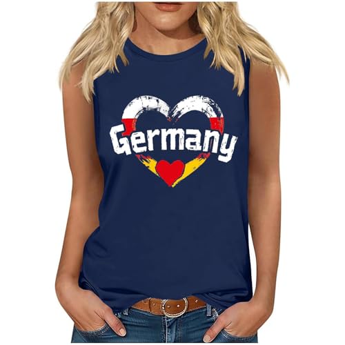 Fridja Love Soccer Germany Soccer Mom Tank Top Women Soccer Mama Soccer Lover Weekend Game Day Event Sleeveless Shirts H-blue