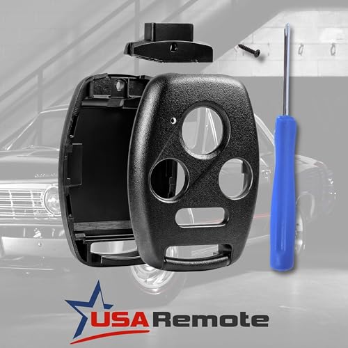 Image of Cutting NOT Required - Key Fob Keyless Entry Remote Shell Case & Pad fits Honda 2003-2012 Accord / 2006-2013 Civic EX / 2009-2015 Pilot /2005-2006 CR-V