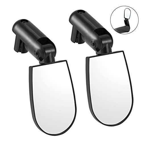 2 stuks Bike achteruitkijkspiegel stuur end gemonteerde, verstelbare Rear View Glass Mirror fietsaccessoires, Black - Image 4