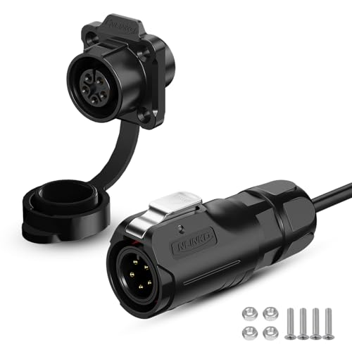 Connecteur circulaire 5 broches LP12 et câble 1m étanche IP68 pour équipement extérieur
