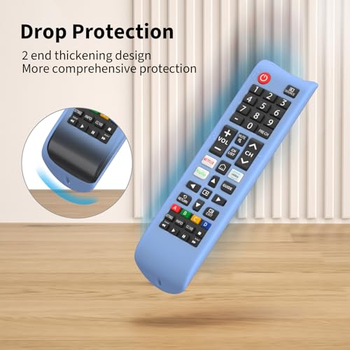 Image of OBOE Silicone Tv Remote Cover for Samsung Smart Tv Remote, F-Glow in Dark Blue