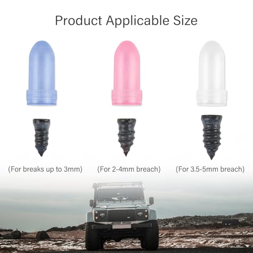 Image of Pack of 30 Tire Repair Kit with Plugs,Self-Service Tire Repair Plugs with Screwdriver for Tire Puncture Repair,3 Size Screw in Tire Plugs Flat Tire Repair Kit for Most Cars (30PCS)