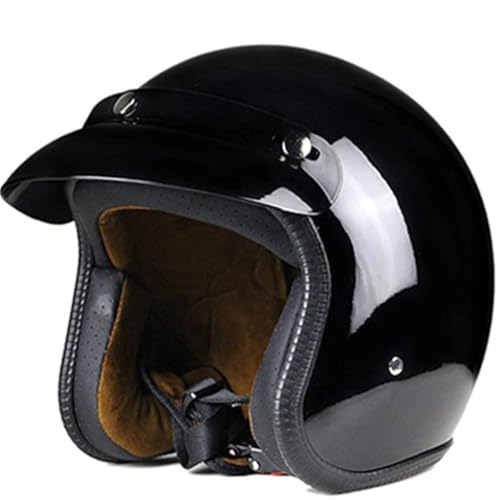 Image of Harssidanzar Open Face Motorcycle Helmet DOT Approved Vintage Helmet CU601