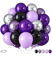 Purple and Black Balloons, Black Purple Balloons Metallic Silver Metallic Purple Balloons, Black ...