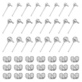 150 Pcs Hypoallergenic Ball Earring Studs with 200pcs Metal Earring Safety Backs，Ball Post with Loo