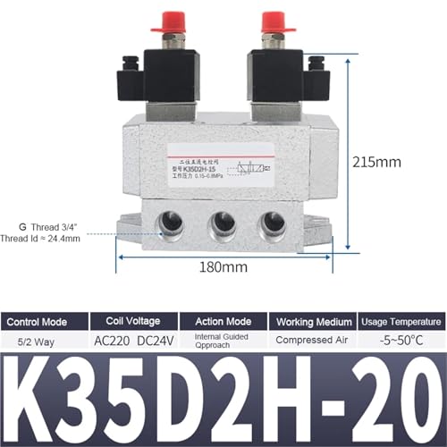 Électrovanne K25DH-25 inversion 5 voies 2 positions structure coulissante