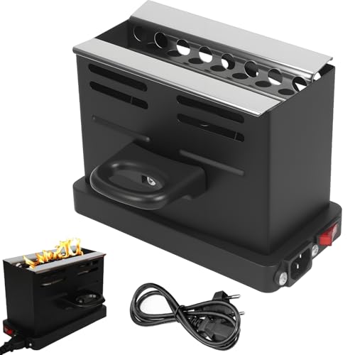 GOMETY Encendedor de carbón eléctrico, encendedor de carbón con rejilla de carbón, encendedor de carbón eléctrico, encendedor de carbón para exteriores, accesorios para barbacoa de carbón, encendedor