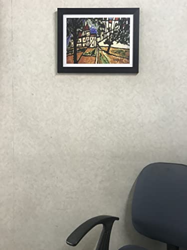 Image of Decoratus� *Goa Landscape* (1989)- Famous Painting by Francis Newton Souza, Wall D�cor Frame. Matt Satin Print with MDF & 2 inchPS Black Frame. Size 16 inchx21 inch