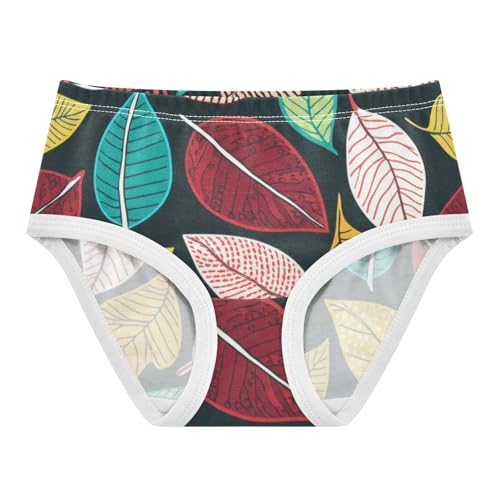 Cotton Girls Underwear Toddler Colorful Leaves Panties Little Girl Personalized Underpants Briefs 2t