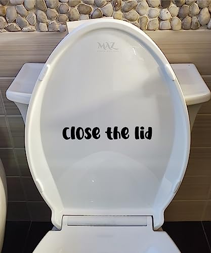 Image of MAZ DISTRIBUTIONS - Please Flush and Close the Lid - Vinyl Decal for Washroom - Waterproof Sticker for Mirror - Indoor & Outdoor Sticker for Window - Easy Use for Bedroom and Bathroom - MAZ 429