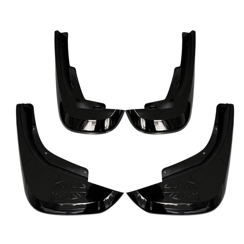 Image of 4PCS Mud Flaps with Pattern for Landrover Defender 90110 2020-2025 | Heavy Duty ABS Plastic Splash Guards, Gloss Black Mudguards with Hardware Accessories