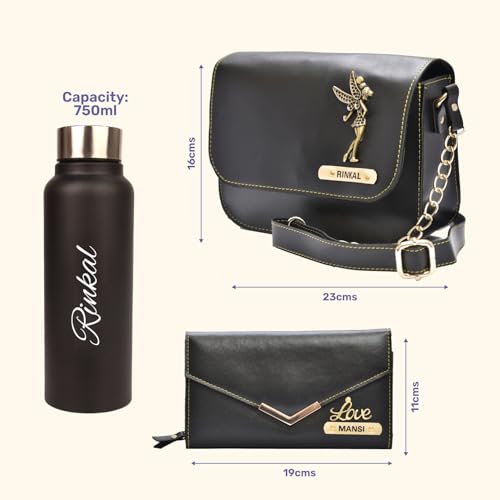 Image of YOUR GIFT STUDIO Customized Women Gift Set | Personalized Ladies Purse, Sling Bag Gift Set | Birthday Gift Set for Ladies | Anniversary Gift for Women