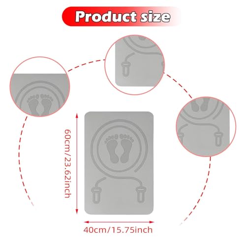 Estera antideslizante para cuerda de saltar para gimnasio en casa, protege el piso y la cuerda, alfombrilla de 60x40 cm, 8 mm de grosor, absorbe impactos para ejercicios de fitness miniatura 2