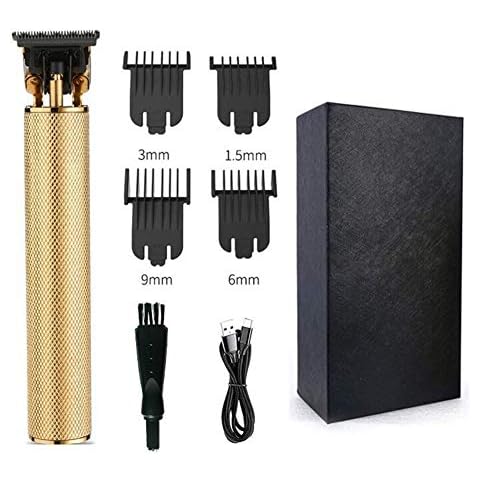 Electric Pro Clippers Barbershop Accessories Waterproof Rechargeable Cordless Close Cutting Trimmer Hair Clippers Hair Cutting Kit Beard Trimmer Razor,Gold Cover