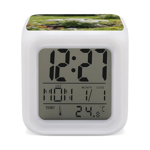 Reloj despertador digital para personas que duermen mucho con luz de noche ajustable 2