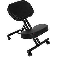 Ergonomic Kneeling Chair Adjustable Kneeling Stool Thick Cushion Back Body for Balancing Home Office Computer Chair kneeling chair corrects sitting posture,46*62*48-64cm