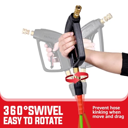 YAMATIC 50FT Stainless Steel Pressure Washer Gun & Hose, Ryobi, Simpson, Honda Compatible