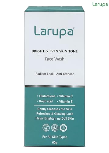 Image of Bright & Even Skin Tone Face wash with Glutathione, Kojic Acid, Niacinamide, Vitamin C and E | Daily Gentle Face Wash For Tan, Pigmentation, Uneven Tone - 60G