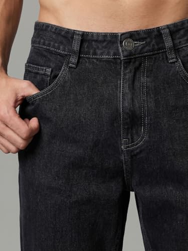 Image of Urbano Fashion Men's Relaxed Fit Washed Denim Jeans Non-Stretchable