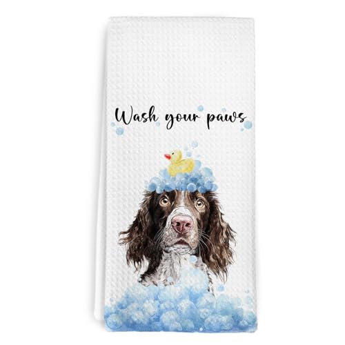 cvjutf Funny Springer Spaniel Dog Bathroom Hand Towels, English Springer Spaniel Dogs...
