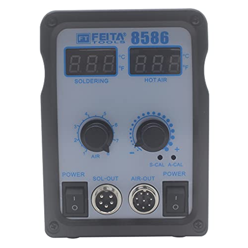 Feita 8586 Smd Hot Air Rework Station 2 In 1 With Digital Soldering Iron & Heat Air Gun 5 Solder Tips 3 Nozzles Ac110V 700W #TOP6