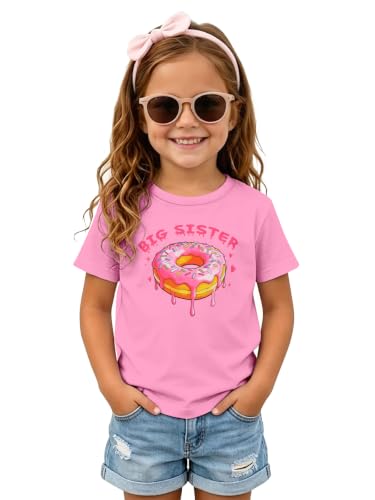 Image of Funnycokid Big Sister Shirts for Girls Pregnancy Announcement Toddler Promoted to T-Shirt 1-7 Years
