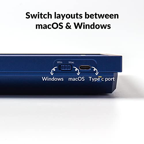 Image of Keychron Q1 75% Layout Wired Custom Mechanical Keyboard, Full Aluminum QMK /VIA Programmable Macro, Double-Gasket DIY Kit Hot-Swappable Compatible with Mac Windows Linux (Blue) -Barebone Knob Version 2