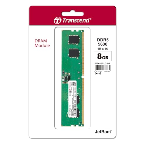 Image of Transcend JetRam 8GB (1x8GB) (1Gx16) x4 DDR5-5600 CL46 1.1V Desktop Memory JM5600ALG-8G