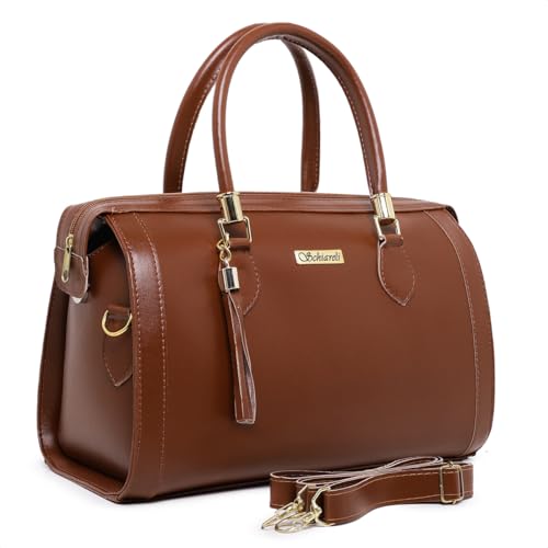 Bolsa Feminina Transversal Baú Olivia com Ajuste (Caramelo)