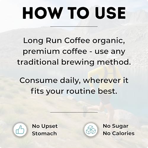 Image of Long Run Coffee - Hydrating Coffee with Electrolytes - All Natural Energy + Hydration + Recovery for Athletes - Stomach Friendly Electrolyte Coffee for Runners (5 lb, Decaf)