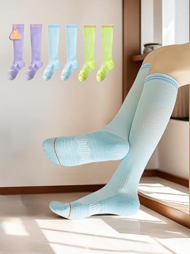 High Performance Cushion R L Socks for Women Unisex Athletic Compression Knee High Running Sports Gym Ballgame