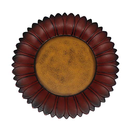 CVHOMEDECO. Sunflower Shape Country Vintage Display Wooden Plate Home and