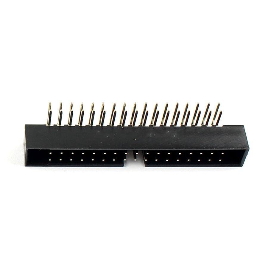 Generic 50 Pcs 2mm 2x17Pin 34 Pin Right Angle Male Shrouded IDC Box Header Connector