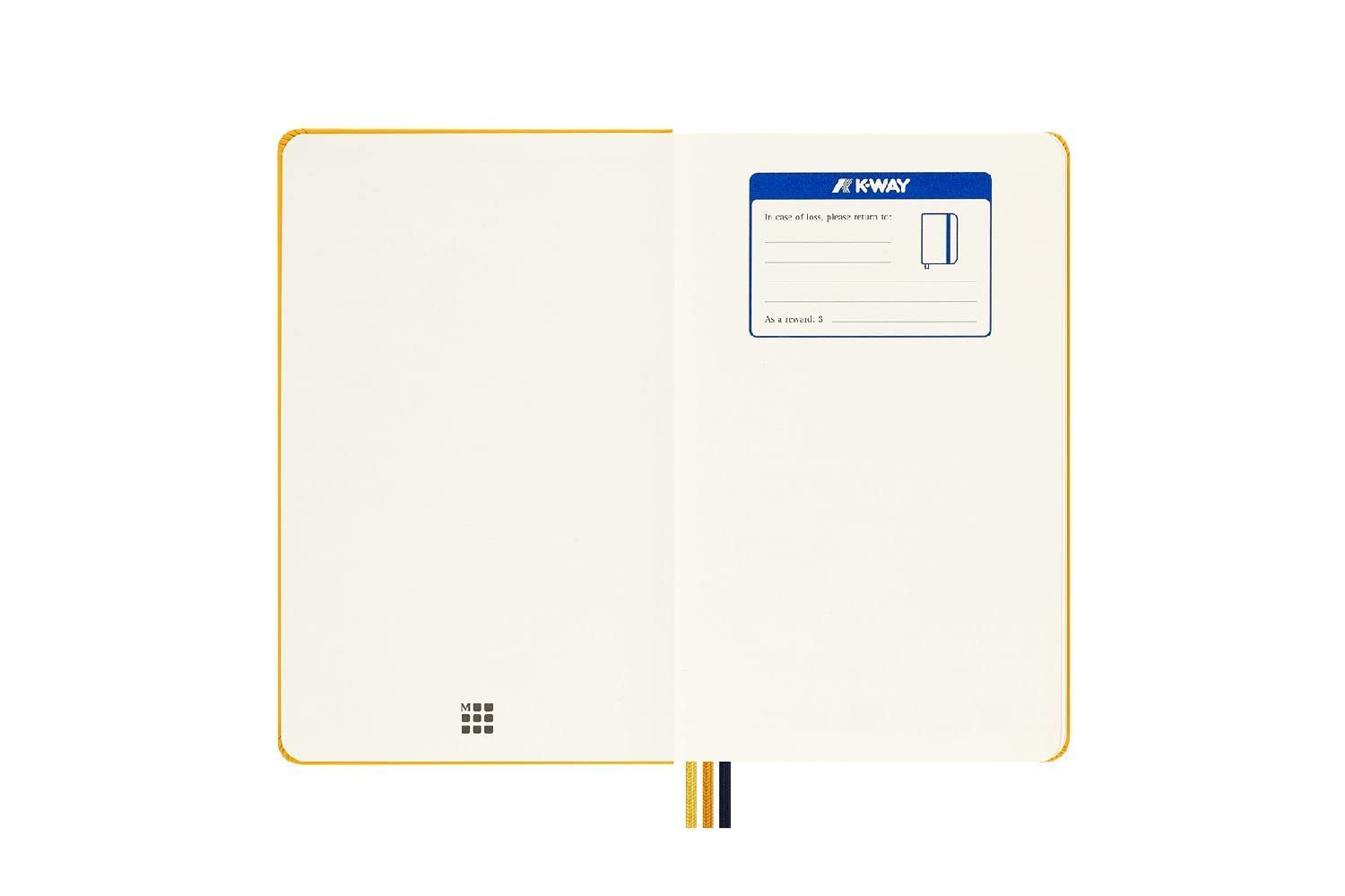 Moleskine x K-Way Notebook, Taccuino in Edizione Personalizzata con Pagine a Righe e Copertina Rigida, Formato Large 1x21 cm, Colore Giallo