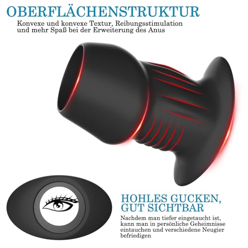BDSMAGE Anal Tunnel Plug Set,Analplug für Paare Frauen Männer,Spekulum Plugs Sexspielzeug Analspielzeuge Analdehner erotisches Sexspielzeug für Paare extrem Sex Fisting (S+M+L+XL)