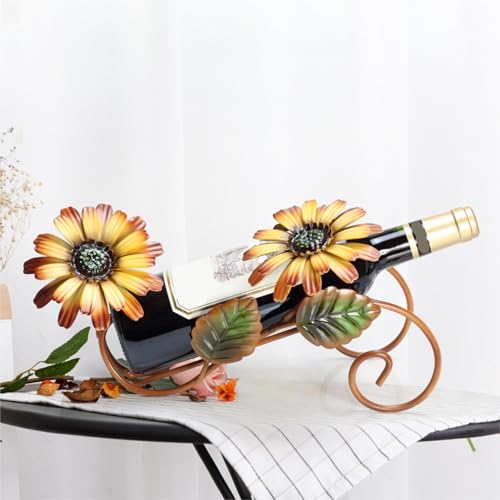 Soporte para botellas de vino con diseño de girasol miniatura 3