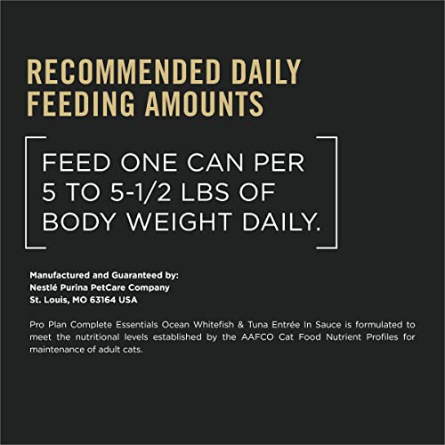 Purina Pro Plan Gravy, High Protein Wet Cat Food, Complete Essentials Ocean Whitefish And Tuna Entree In Sauce - (24) 5.5 Oz. Cans #TOP6